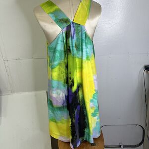 Lucy & Laurel Summer tank dress Sleeveless Straps On Back Multicolored M (10)